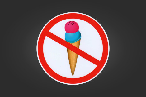 Jäätelön syönti kielletty -kieltomerkki